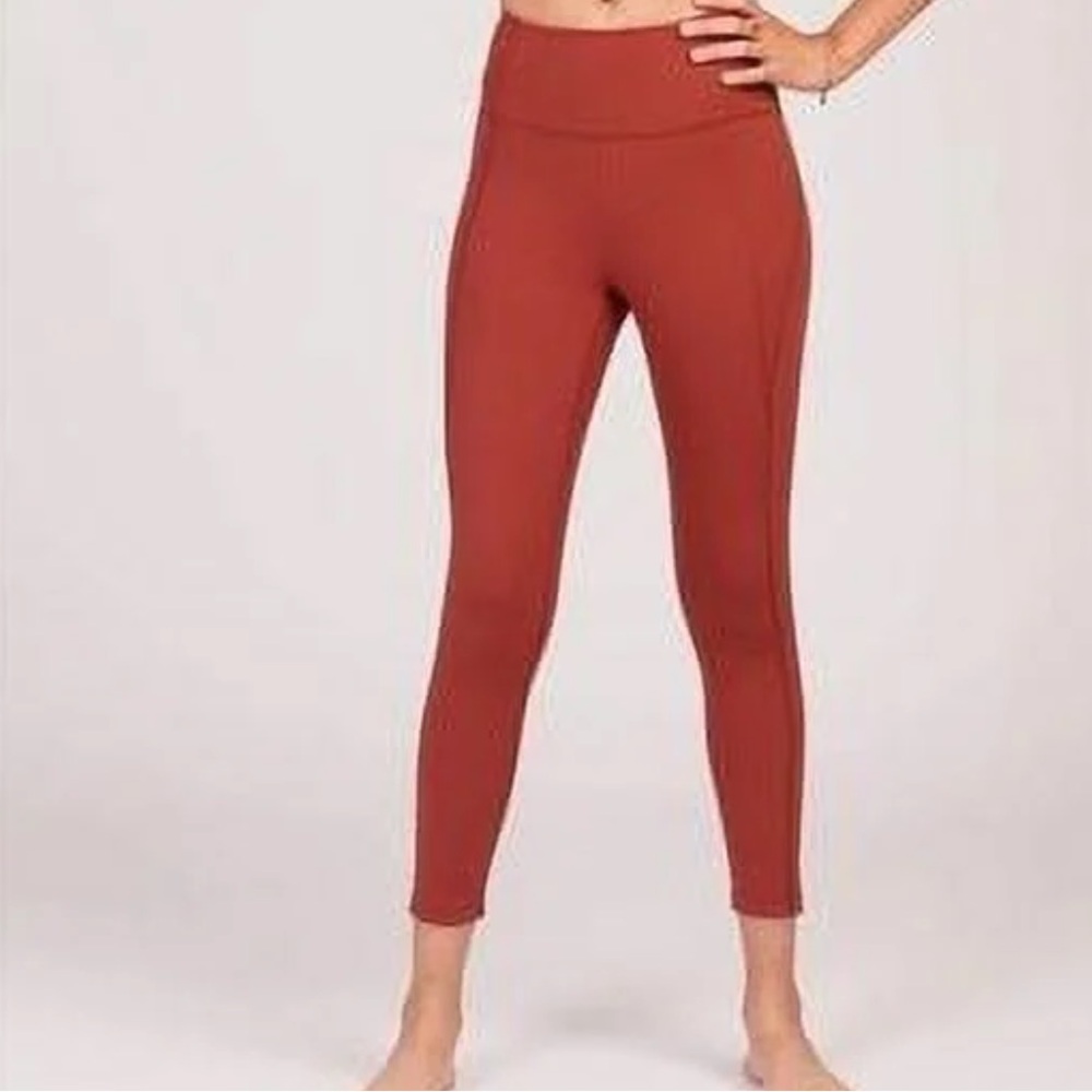 Girlfriend Collective Sedona Compression 7/8 Leggings Small Burnt Orange
